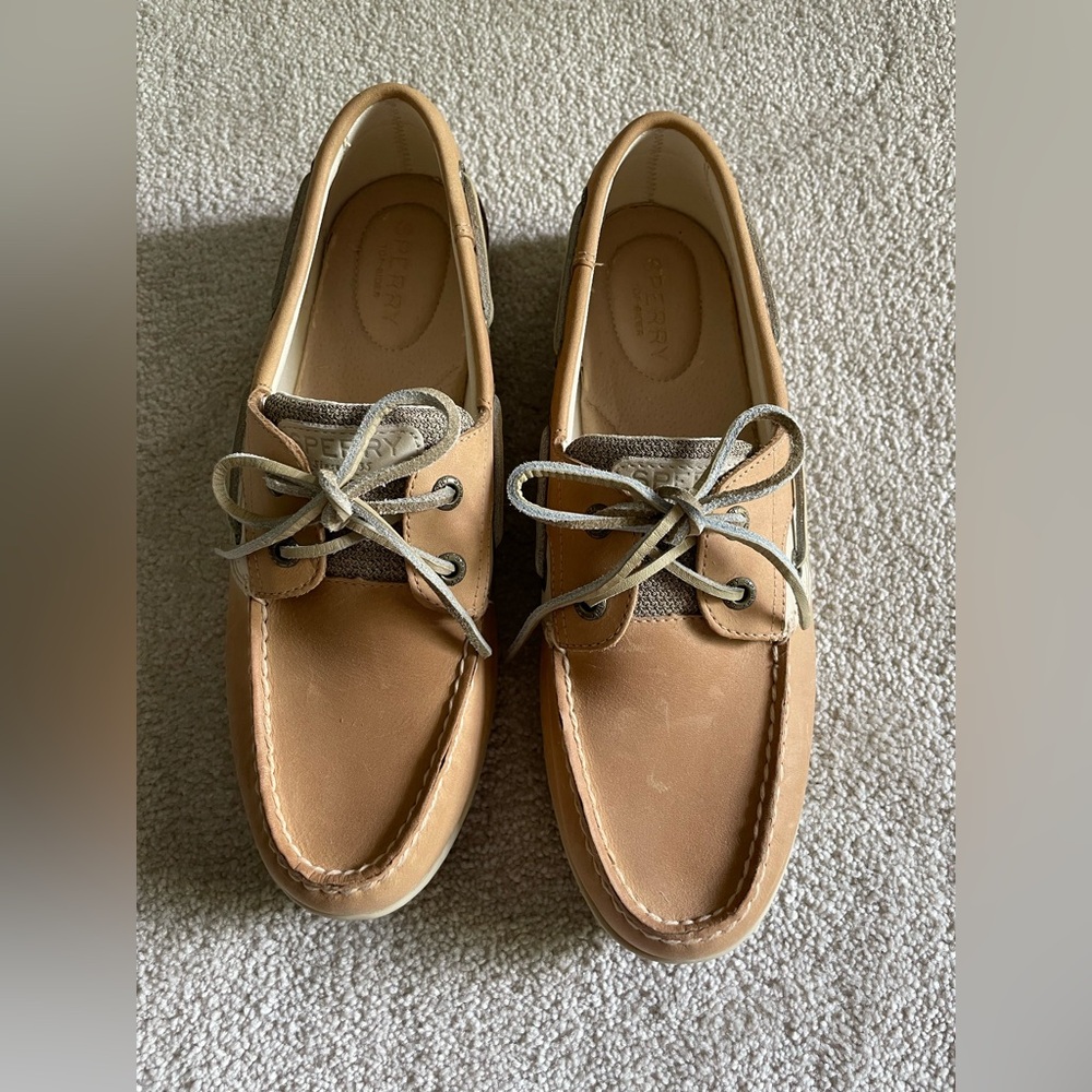 Sperry Koifish Boat Shoes Women 8.5M Linen Oat New with Defects